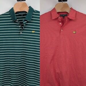 Masters Collection Men's Golf Performance Polo shirt 2 shirts red and green XL